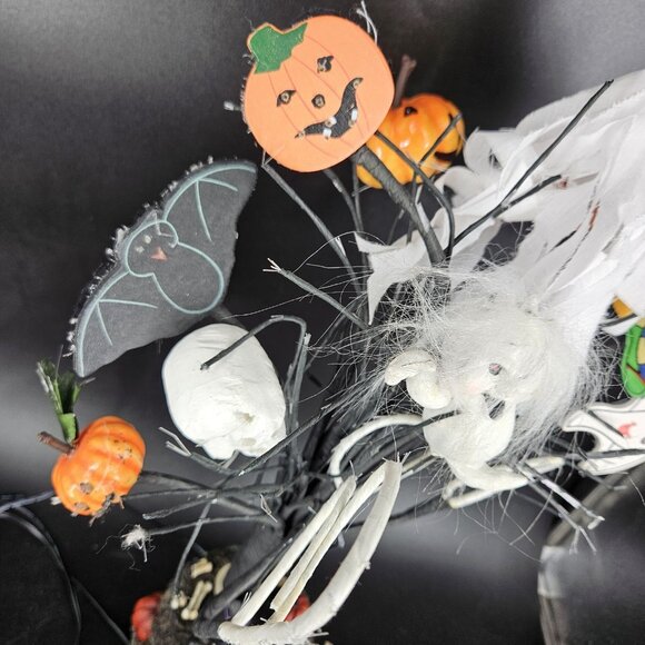 Halloween Light Up Boo Tree Figurine Witch Pumpkin Ghosts Sound Motion 19" WORKS - Picture 7 of 16